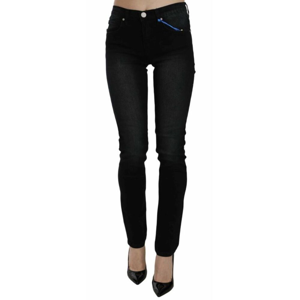 Versace Jeans Couture Dark Black Dora Slim Fit Denim Women's Pants